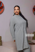 Ensemble Tunique Longue et Pantalon Vert Gris – Chic et Confortable
